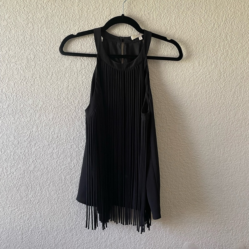 Lavender Brown Black Fringe Top